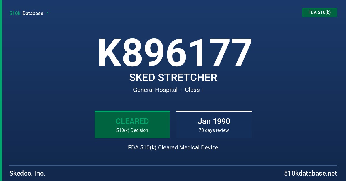 K896177 SKED STRETCHER FDA 510(k) Cleared Medical Device