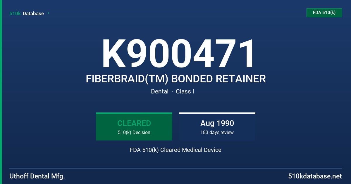 K900471 FIBERBRAID(TM) BONDED RETAINER FDA 510(k) Cleared Medical Device