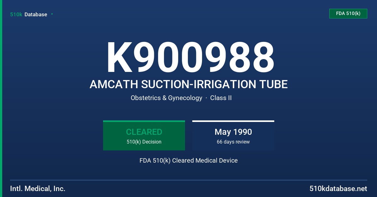 K900988 AMCATH SUCTION-IRRIGATION TUBE FDA 510(k) Cleared Medical Device