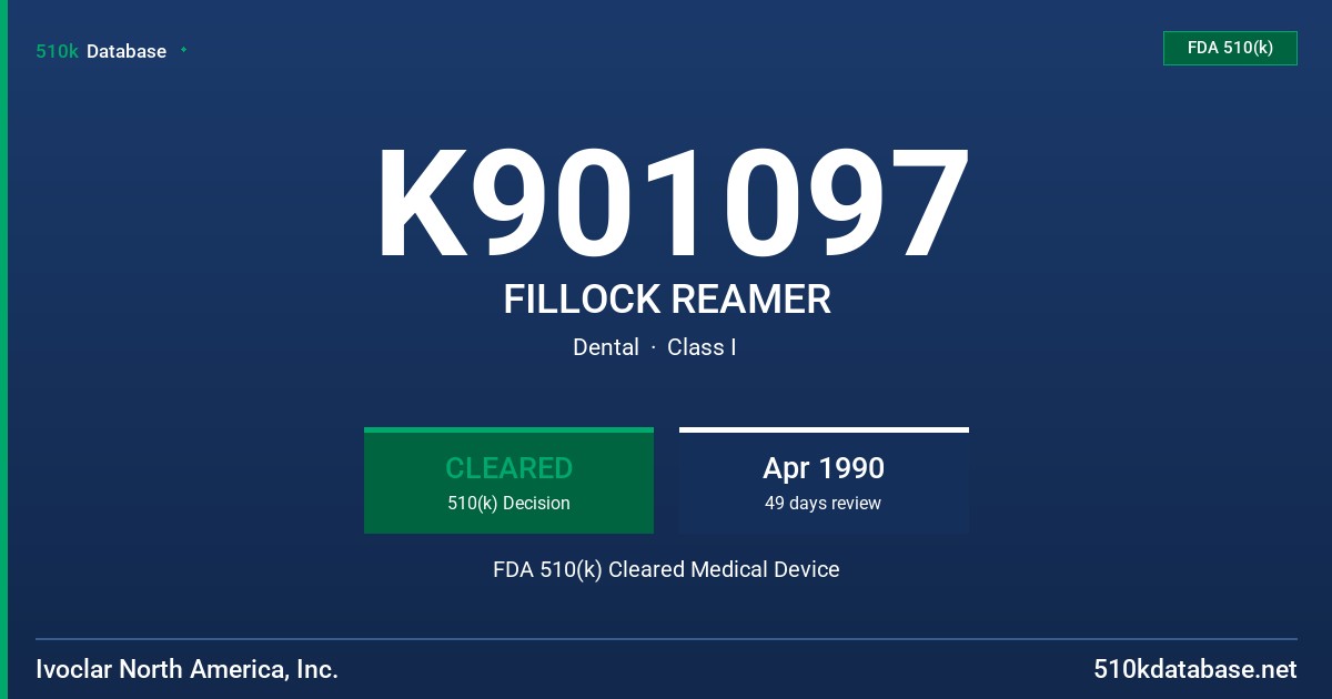 K901097 FILLOCK REAMER FDA 510(k) Cleared Medical Device