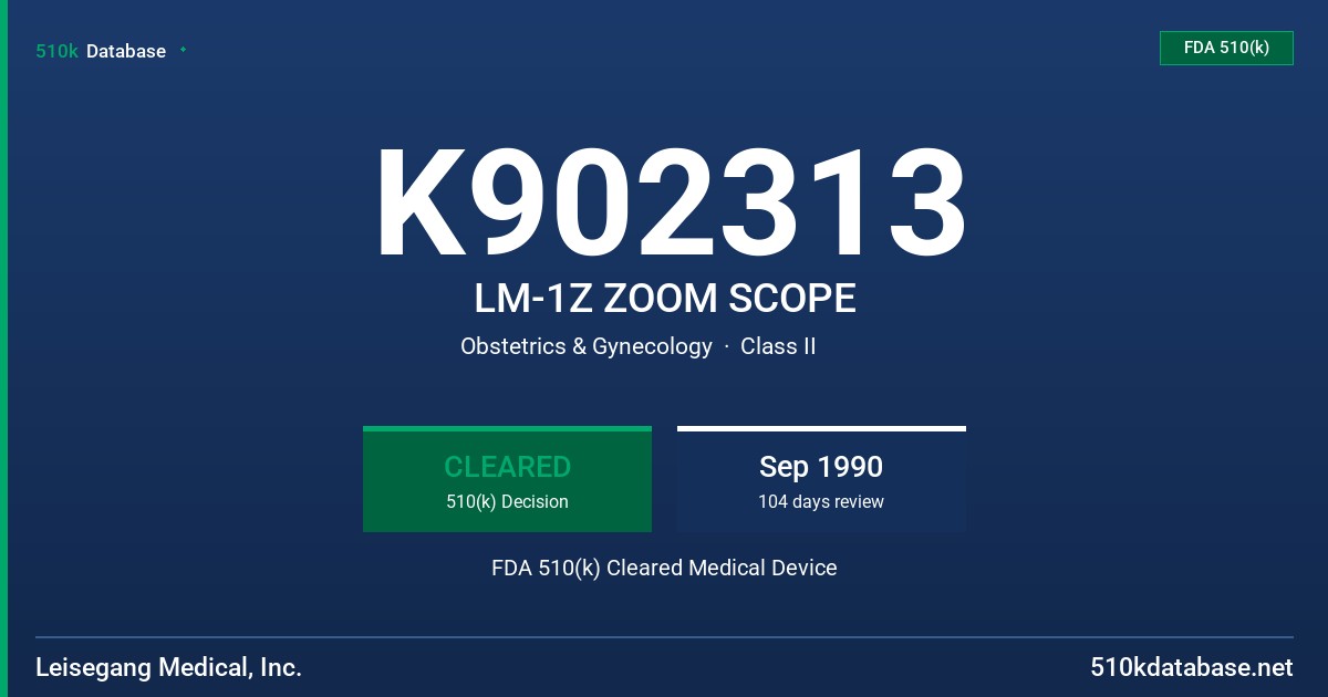 K902313 LM-1Z ZOOM SCOPE FDA 510(k) Cleared Medical Device