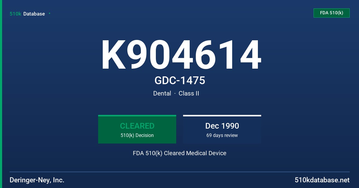 K904614 GDC-1475 FDA 510(k) Cleared Medical Device
