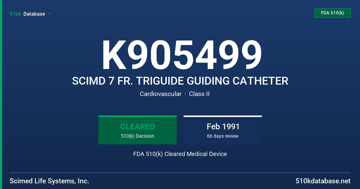 K905499 SCIMD 7 FR. TRIGUIDE GUIDING CATHETER FDA 510(k) Cleared Medical Device