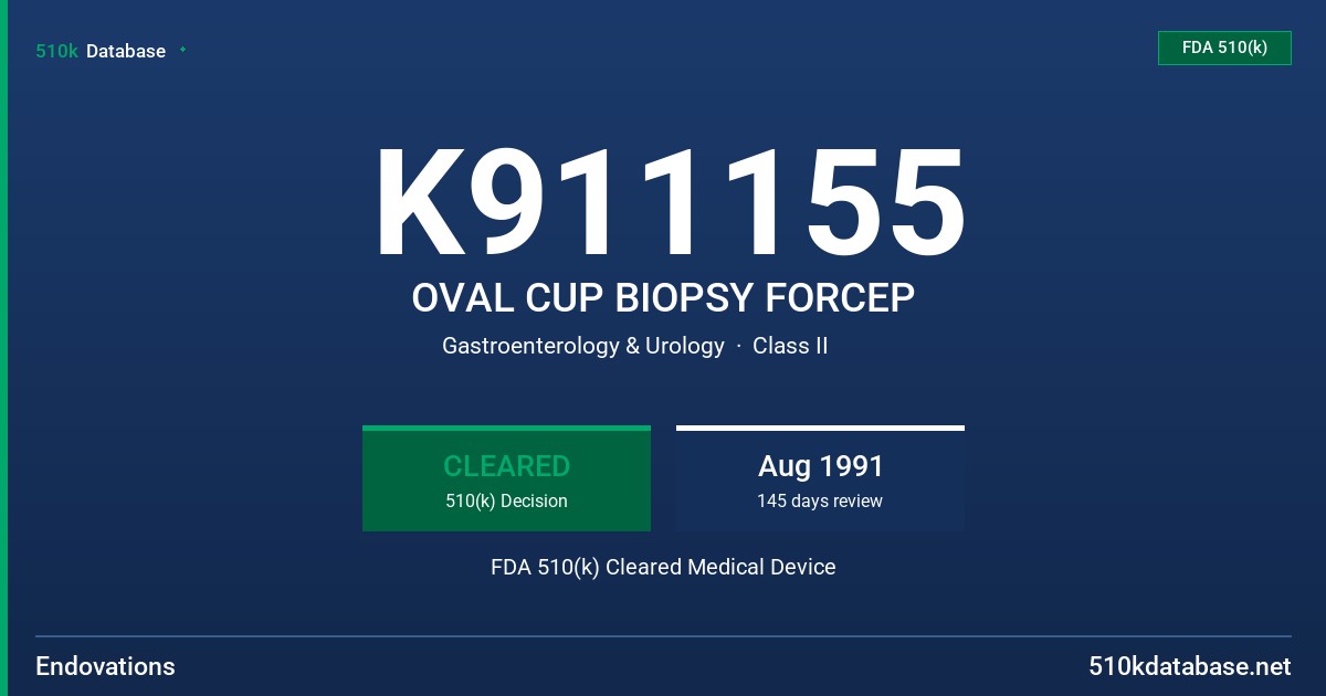 K911155 OVAL CUP BIOPSY FORCEP FDA 510(k) Cleared Medical Device