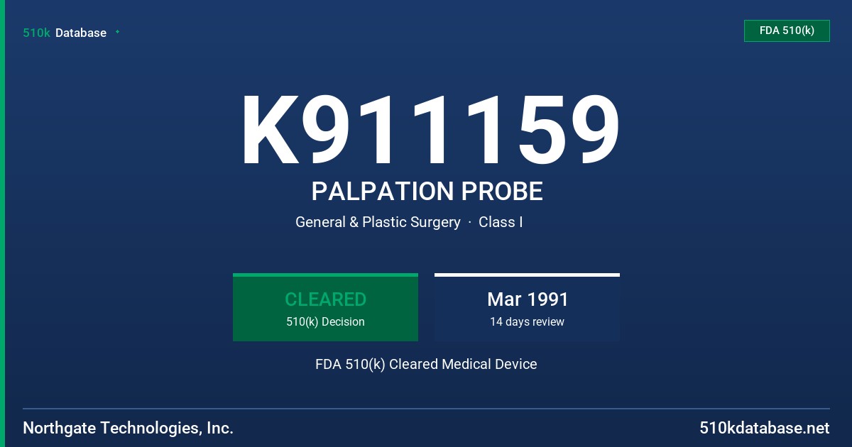 K911159 PALPATION PROBE FDA 510(k) Cleared Medical Device