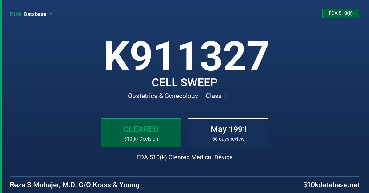 K911327 CELL SWEEP FDA 510(k) Cleared Medical Device