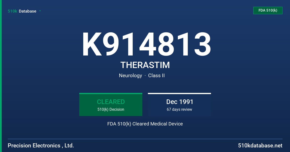 K914813 THERASTIM FDA 510(k) Cleared Medical Device