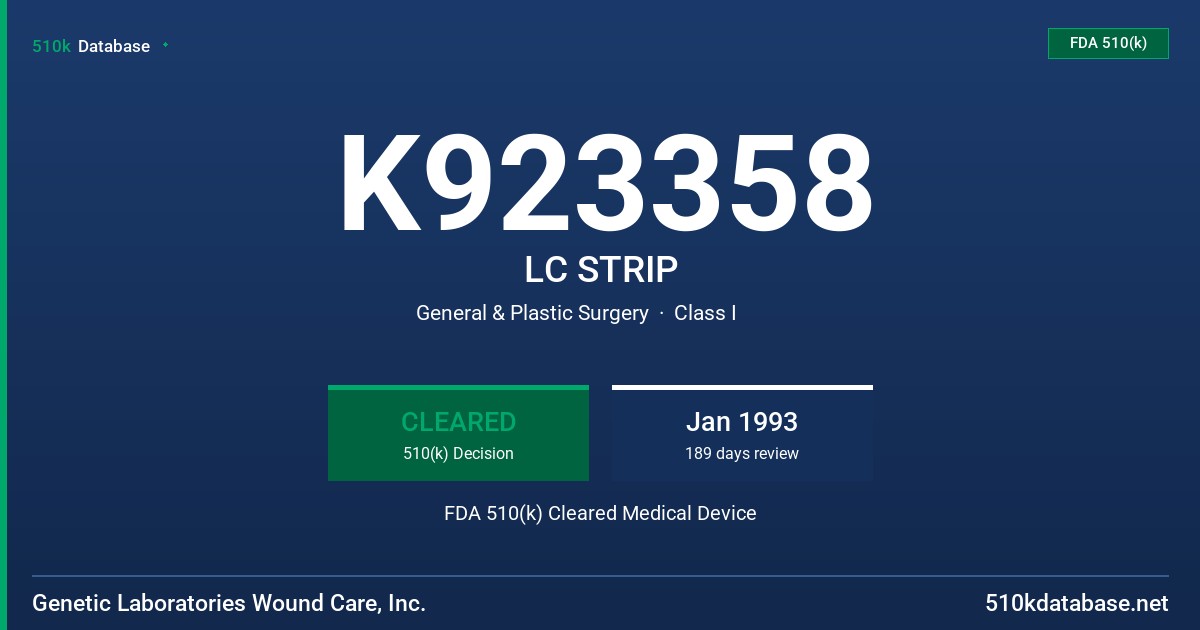 K923358 LC STRIP FDA 510(k) Cleared Medical Device