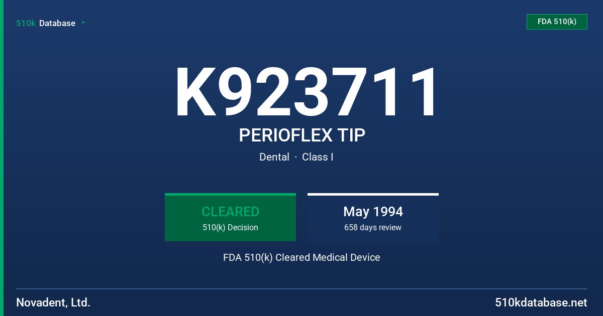 K923711 PERIOFLEX TIP FDA 510(k) Cleared Medical Device