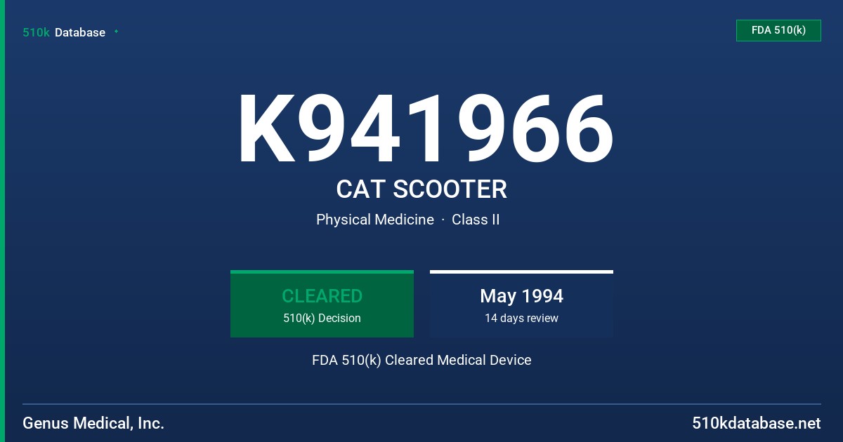 K941966 CAT SCOOTER FDA 510(k) Cleared Medical Device