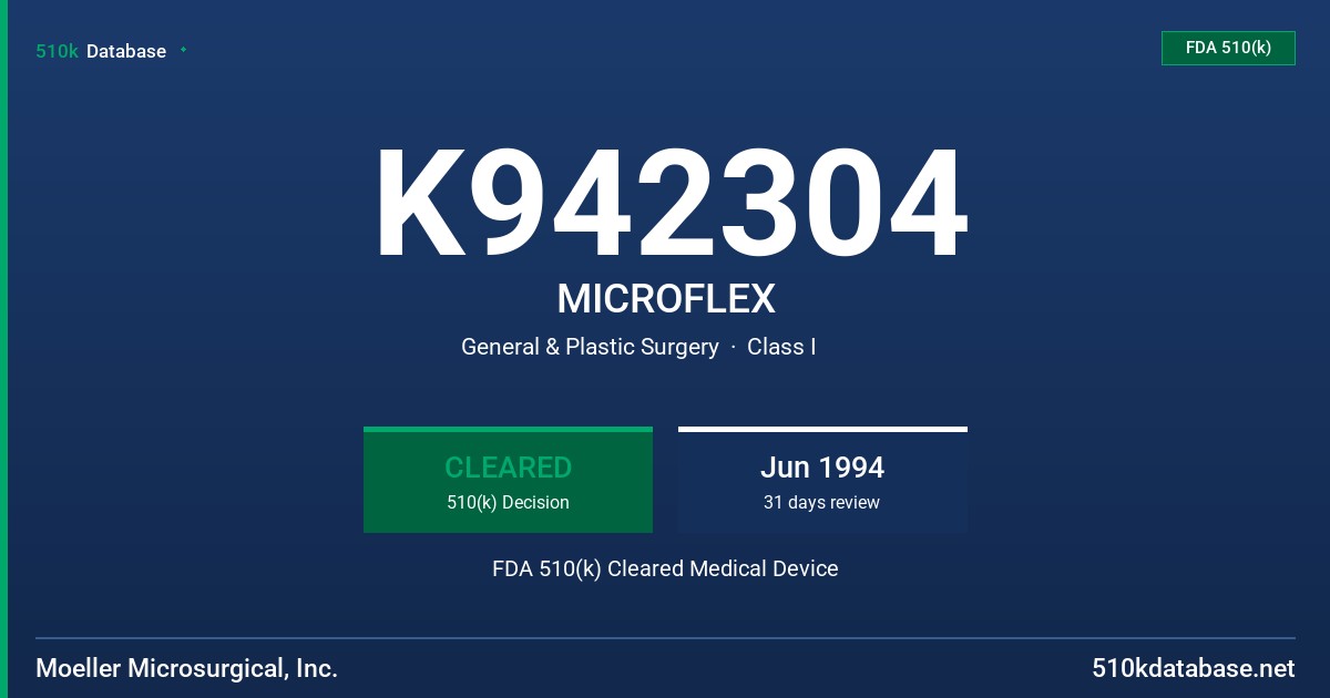 K942304 MICROFLEX FDA 510(k) Cleared Medical Device