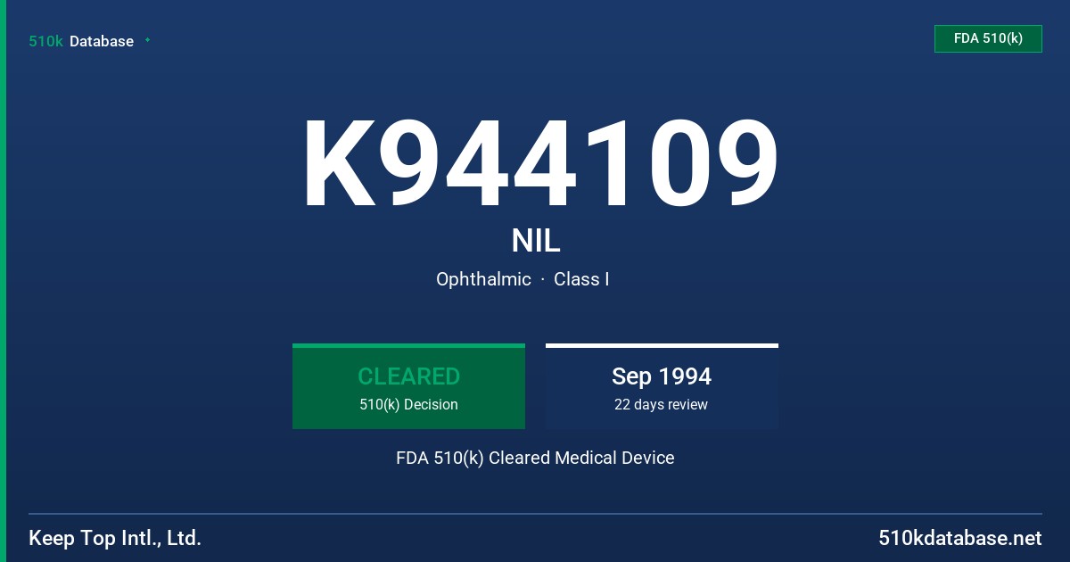 K944109 NIL FDA 510(k) Cleared Medical Device