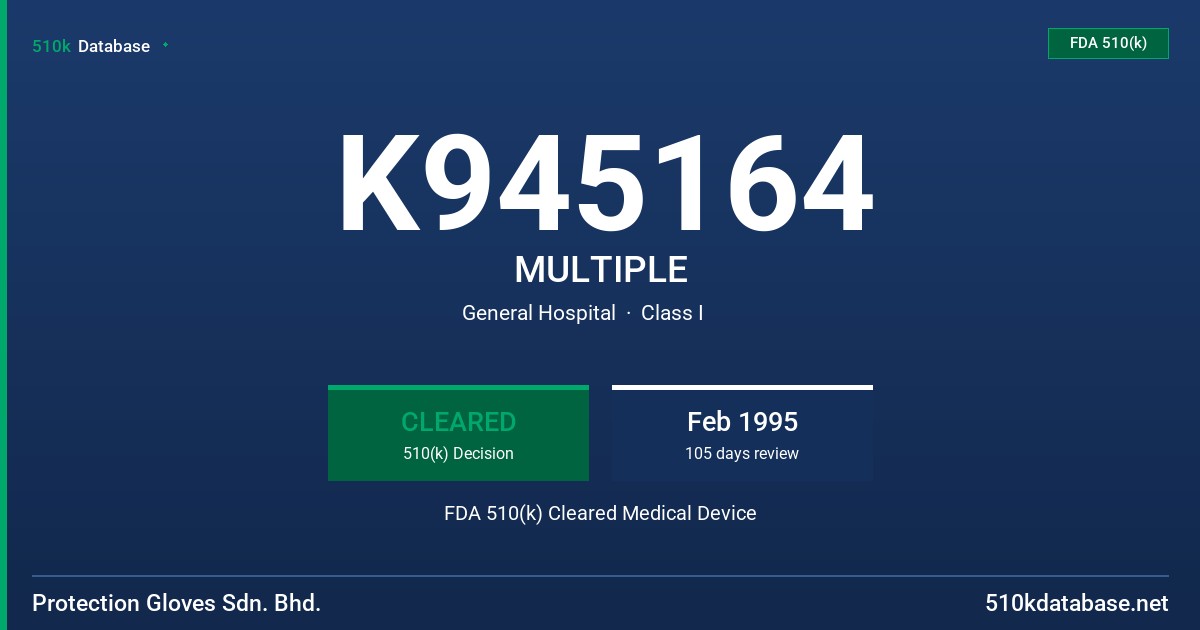 K945164 MULTIPLE FDA 510(k) Cleared Medical Device