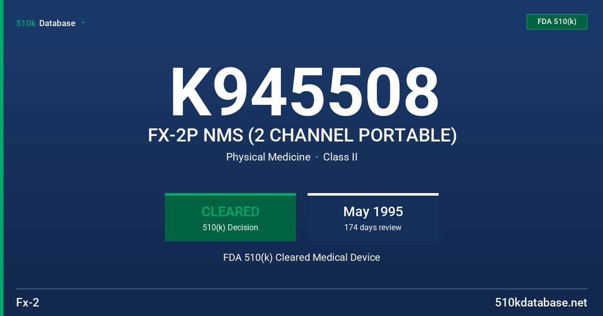 K945508 FX-2P NMS (2 CHANNEL PORTABLE) FDA 510(k) Cleared Medical Device