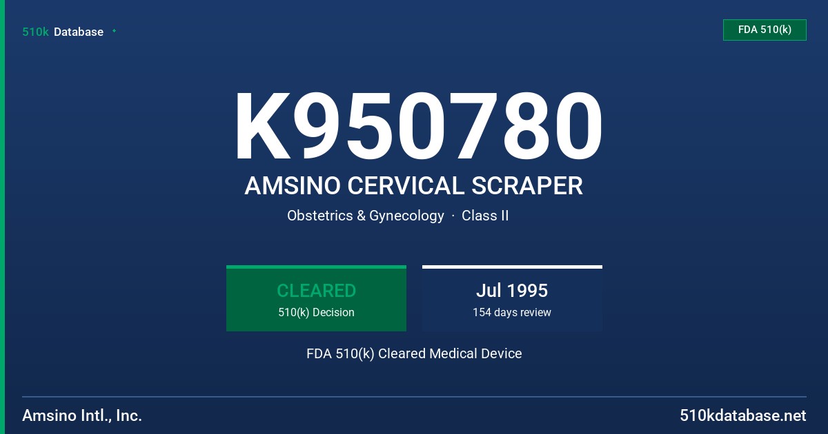 K950780 AMSINO CERVICAL SCRAPER FDA 510(k) Cleared Medical Device