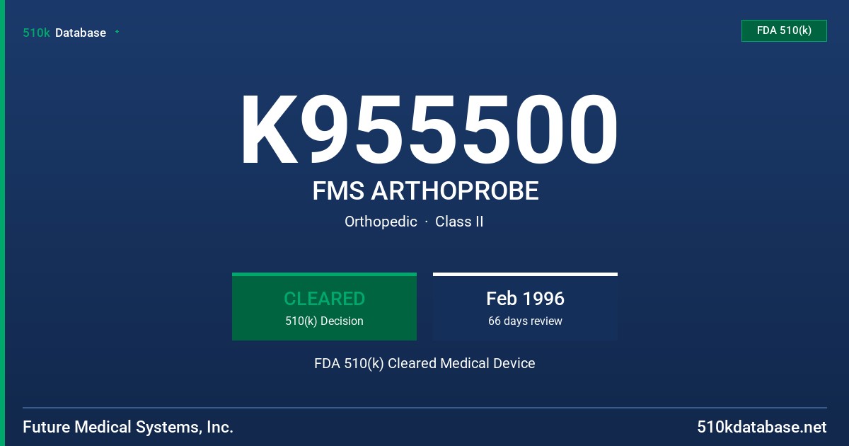 K955500 FMS ARTHOPROBE FDA 510(k) Cleared Medical Device