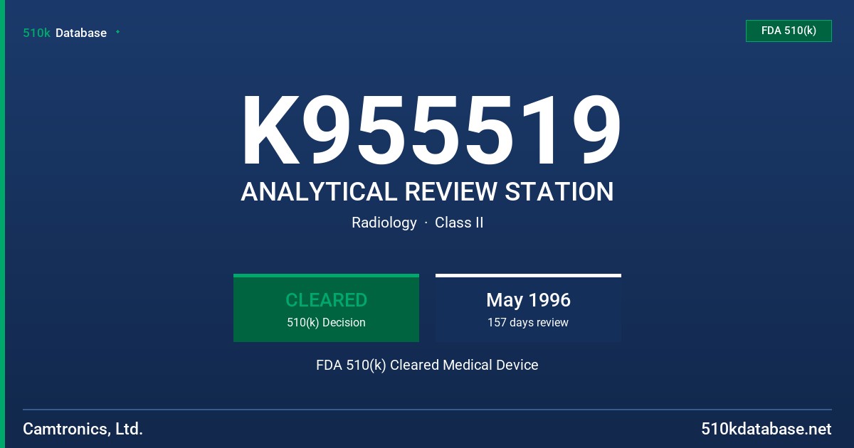 K955519 ANALYTICAL REVIEW STATION FDA 510(k) Cleared Medical Device
