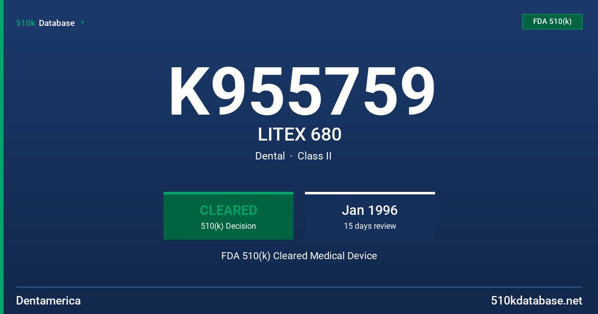 K955759 LITEX 680 FDA 510(k) Cleared Medical Device
