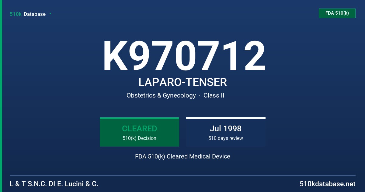 K970712 LAPARO-TENSER FDA 510(k) Cleared Medical Device