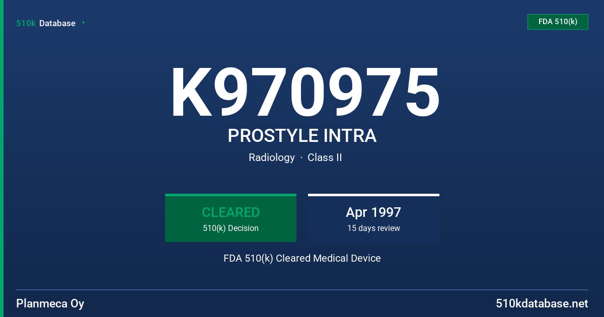 K970975 PROSTYLE INTRA FDA 510(k) Cleared Medical Device