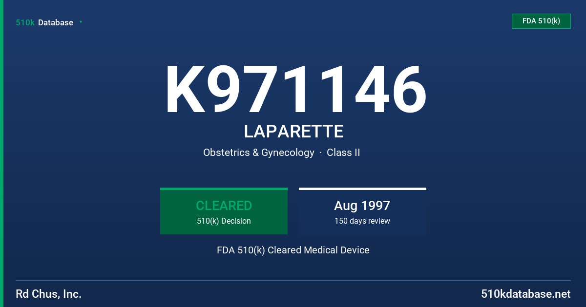 K971146 LAPARETTE FDA 510(k) Cleared Medical Device