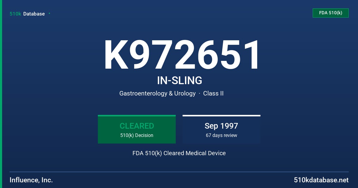 K972651 IN-SLING FDA 510(k) Cleared Medical Device