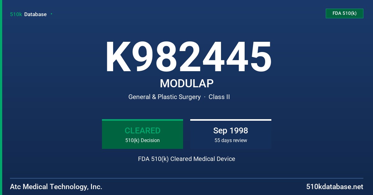 K982445 MODULAP FDA 510(k) Cleared Medical Device
