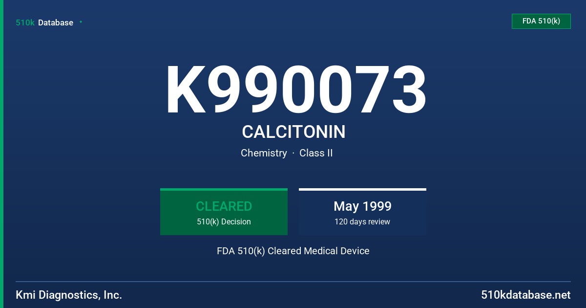 K990073 CALCITONIN FDA 510(k) Cleared Medical Device