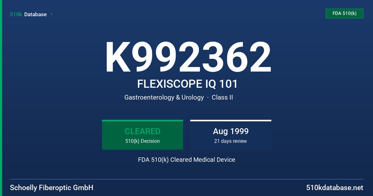 K992362 FLEXISCOPE IQ 101 FDA 510(k) Cleared Medical Device