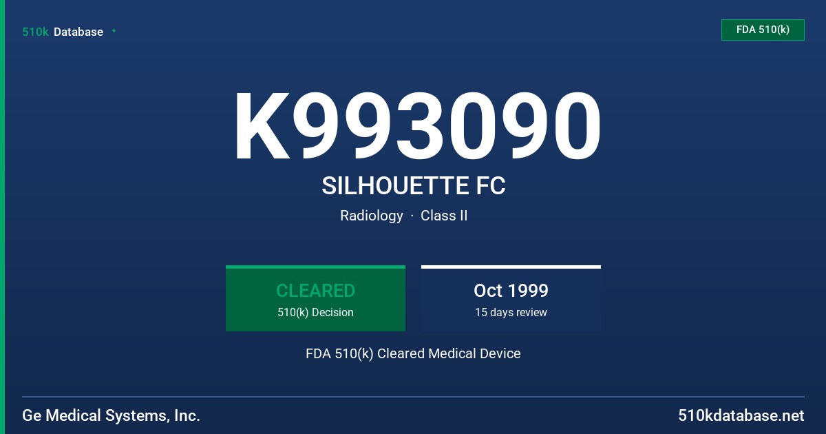 K993090 SILHOUETTE FC FDA 510(k) Cleared Medical Device